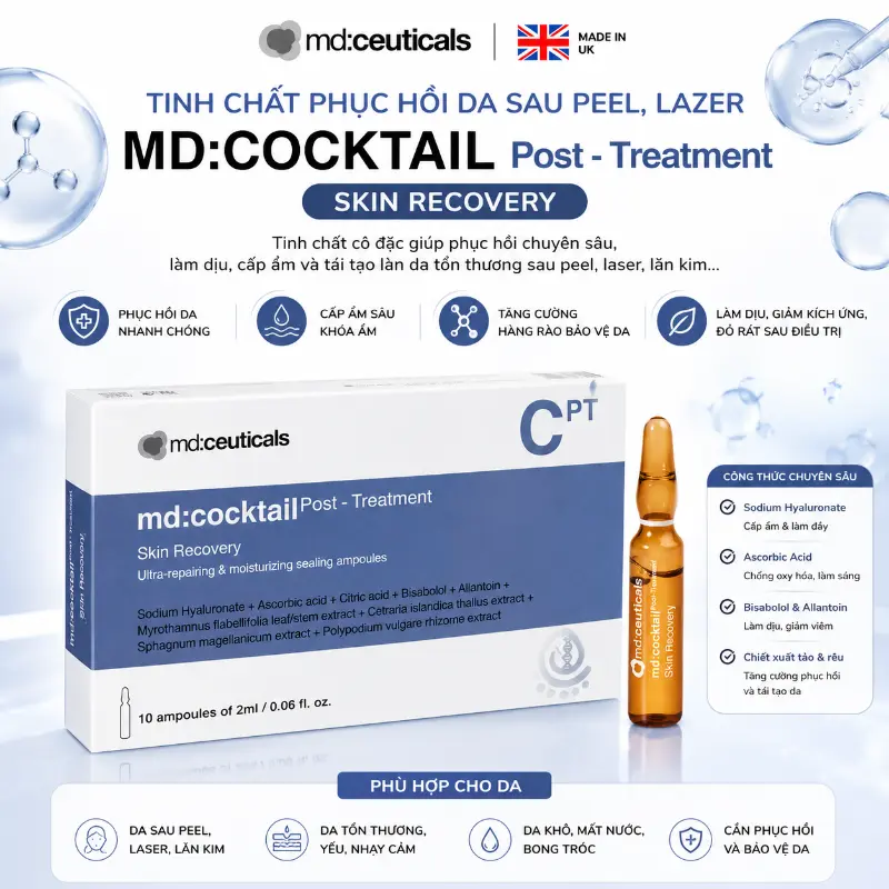 Serum làm dịu phục hồi da sau thủ thuật peel laser lăn kim MdCeuticals MdCocktail Post Treatment Skin Recovery.webp