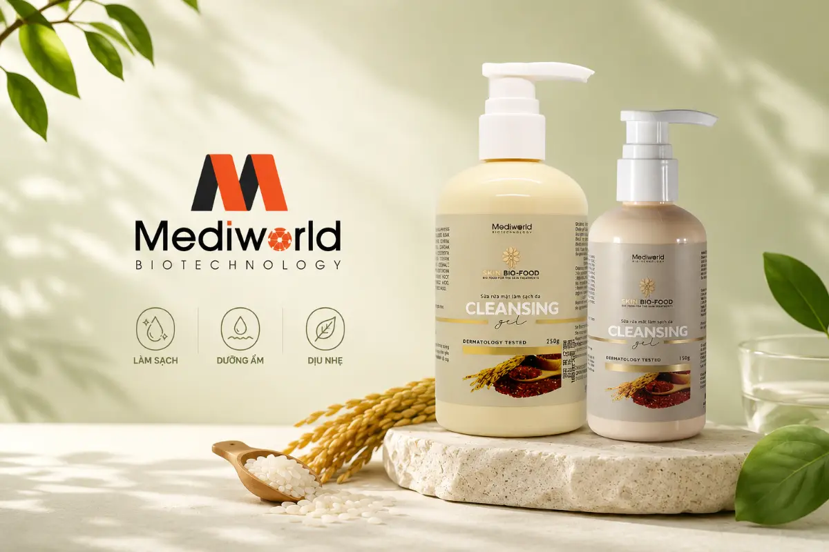 Sữa rửa mặt làm sạch và dưỡng ẩm da Mediworld Skin Bio-Food Cleansing Gel.webp