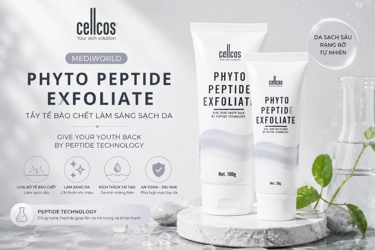Tẩy tế bào chết làm sáng sạch da Mediworld Phyto Peptide Exfoliate.webp