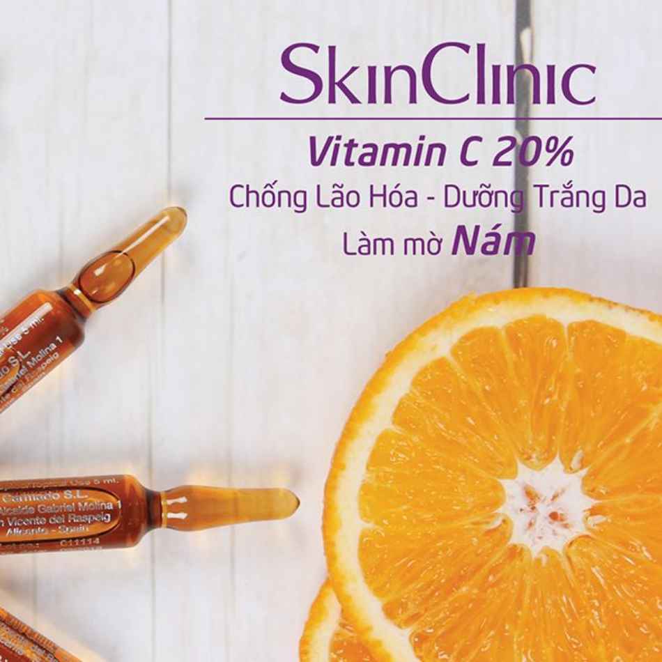 Tinh chất ampoule làm chậm quá trình lão hóa hỗ trợ sáng da SkinClinic Vitamin C 20%.jpg