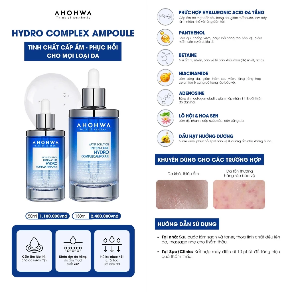 Tinh chất cấp ẩm chuyên sâu Ahohwa After Solution Inten-Cure Hydro Complex Ampoule.webp