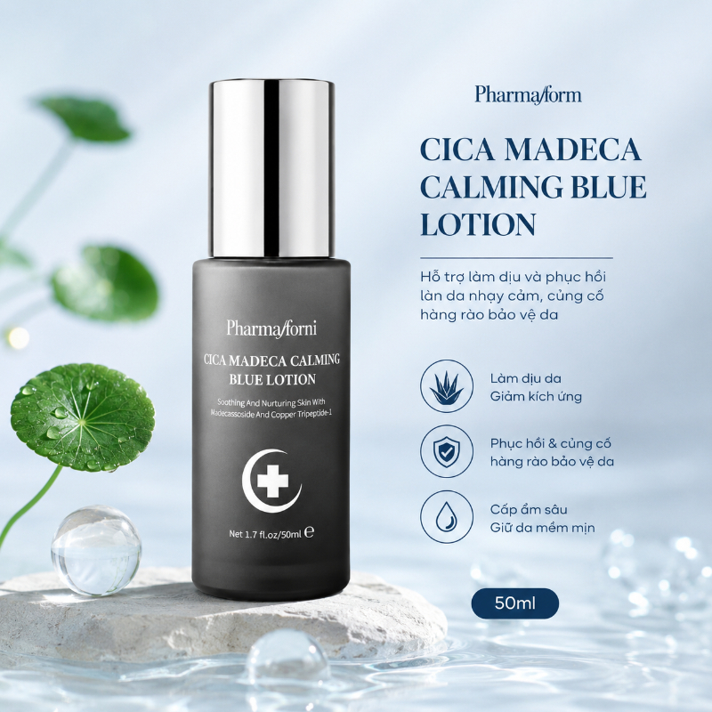 Tinh chất hỗ trợ làm dịu và phục hồi làn da nhạy cảm Pharmaform Cica Madeca Calming Blue Lotion.jpg