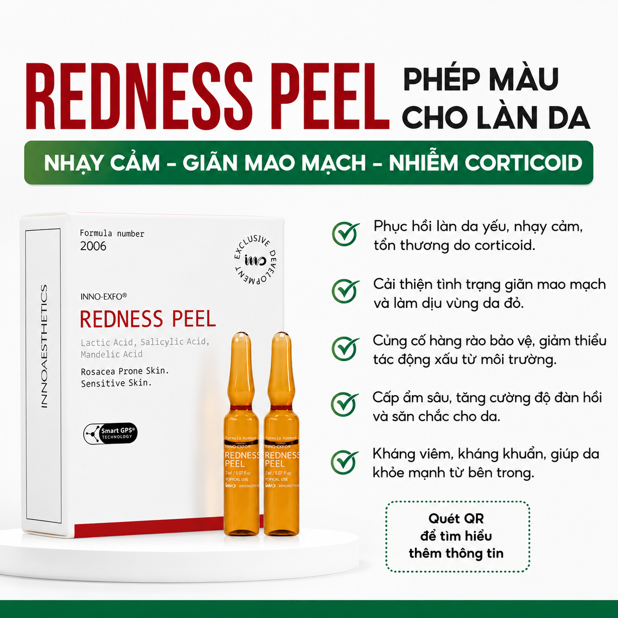 Tinh chất peel da nhạy cảm mỏng yếu phục hồi thải độc da Innoaesthetics REDNESS PEEL (nguyên hộp).png