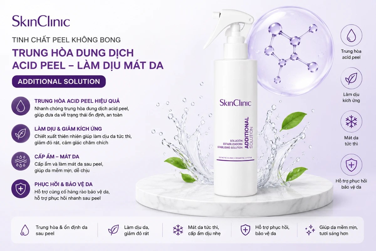 Tinh chất peel không bong trung hòa dung dịch acid peel làm dịu mát da SkinClinic Additional Solution.webp