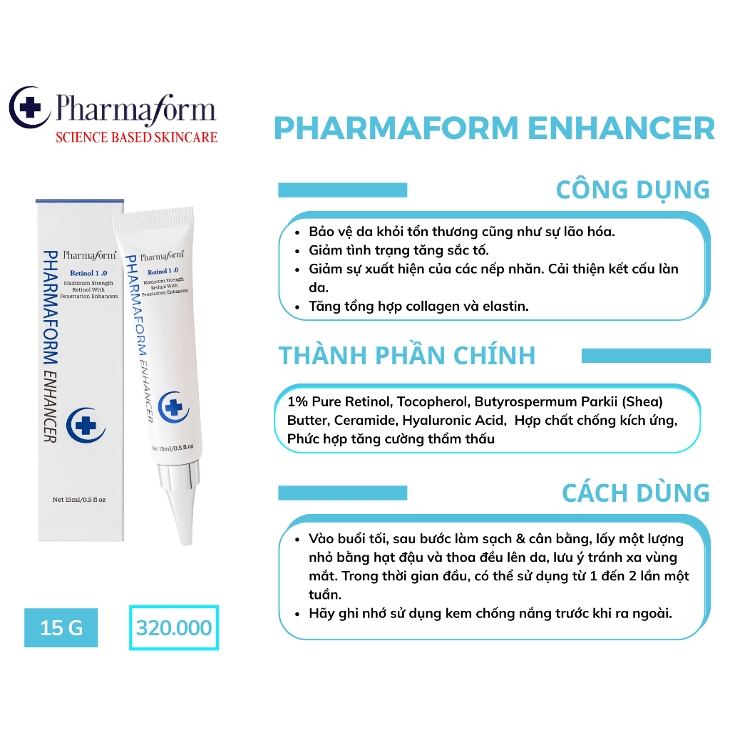 Tinh chất retinol làm mờ các dấu hiệu lão hoá, cải thiện vẻ đều màu và sáng khỏe của da Pharmaform Enhancer.jpg