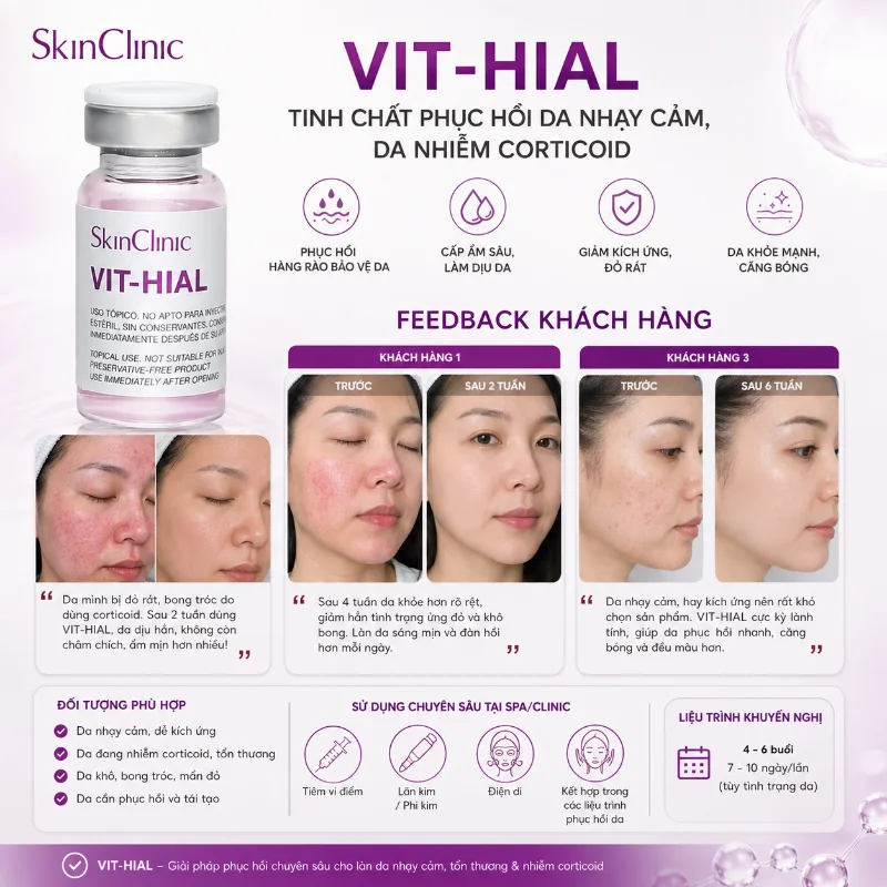 Tinh chất vial phục hồi da nhạy cảm da nhiễm corticoid SkinClinic VIT-HIAL.webp