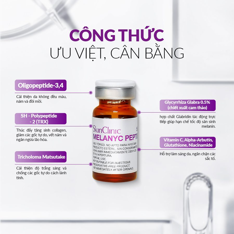 Tinh chất vial sáng da mờ thâm nám tàn nhang chống lão hóa SkinClinic Melanyc Peptide.jpg