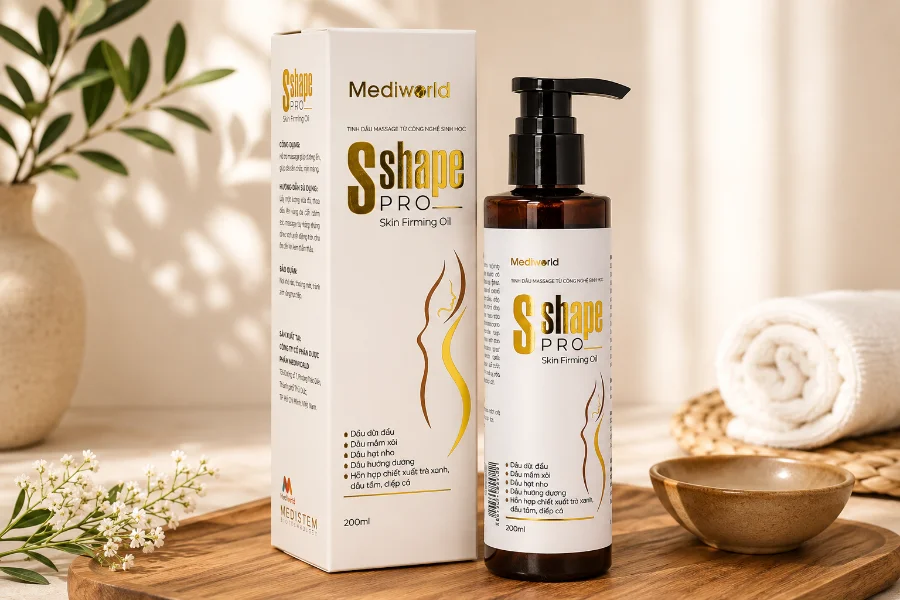 Tinh dầu massage hỗ trợ dưỡng da săn chắc Mediworld S Shape Pro Skin Firming Oil.webp