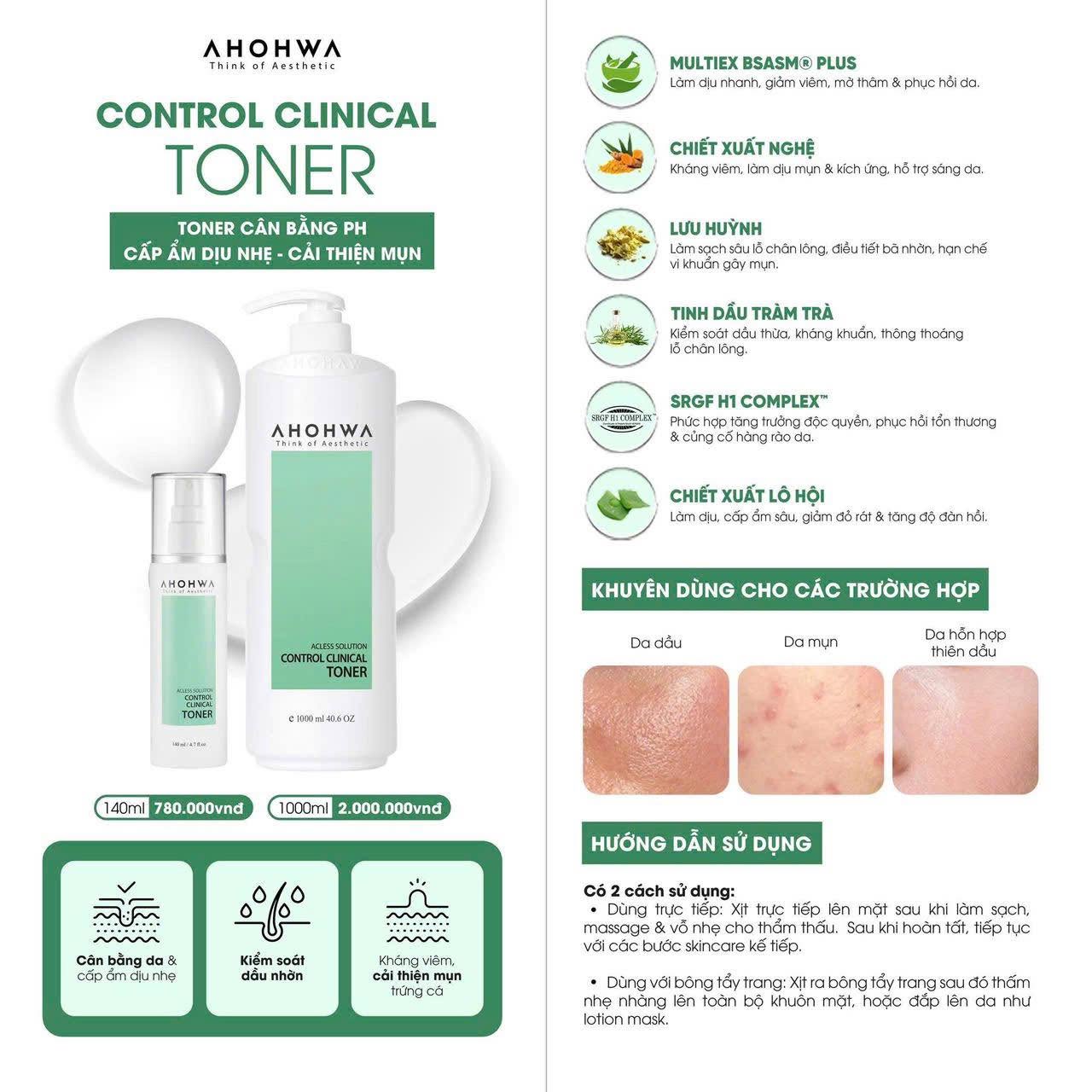 Toner cân bằng cấp ẩm cải thiện mụn Ahohwa Acless Solution Control Clinical Toner.jpg