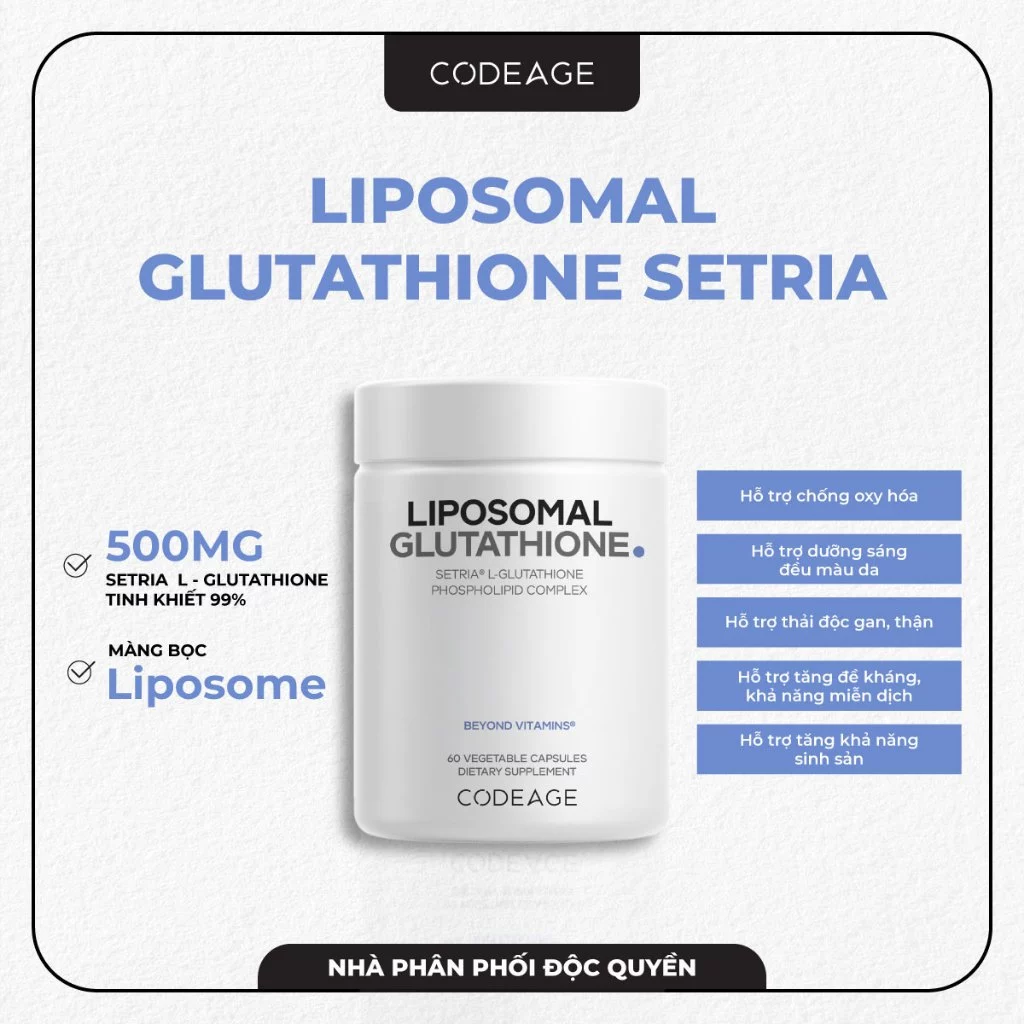 Viên nang hỗ trợ giảm nám da thanh lọc cơ thể Codeage Liposomal Glutathione (Setria L-Glutathione).webp