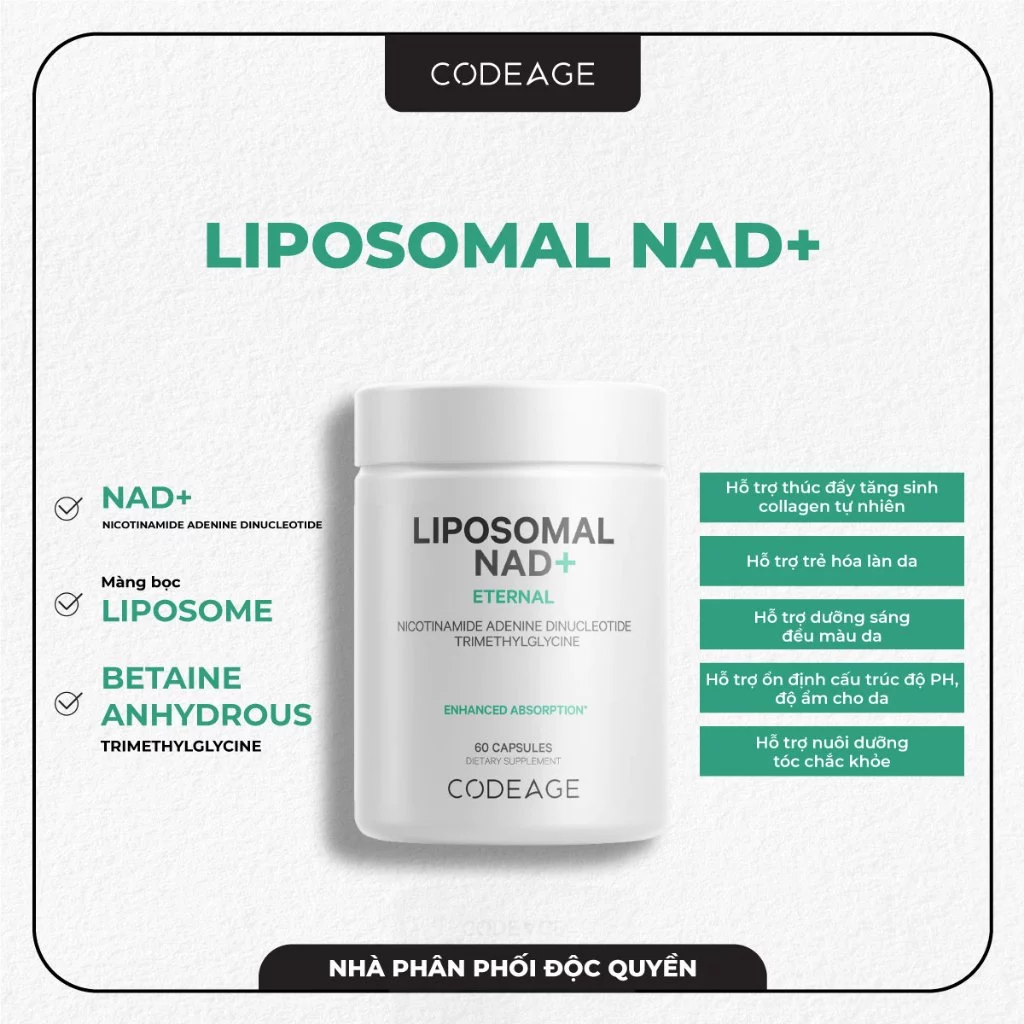 Viên nang tăng cường năng lượng chống lão hoá da Codeage Liposomal NAD+ Eternal.webp