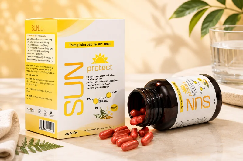 Viên uống hỗ trợ bảo vệ làm đẹp da Mediworld Sun Protect.webp