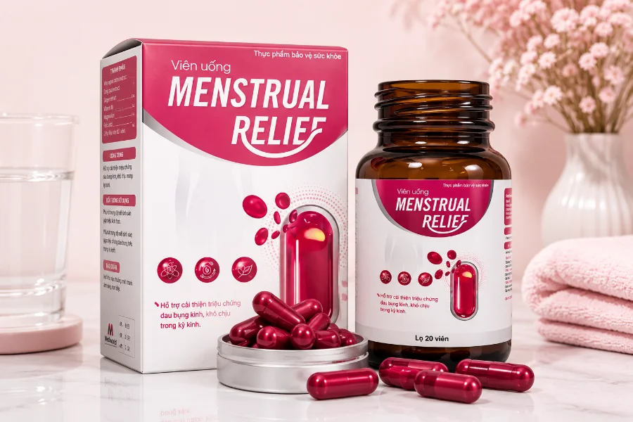 Viên uống hỗ trợ giảm đau bụng kỳ “đèn đỏ” Mediworld Menstrual Relief.webp