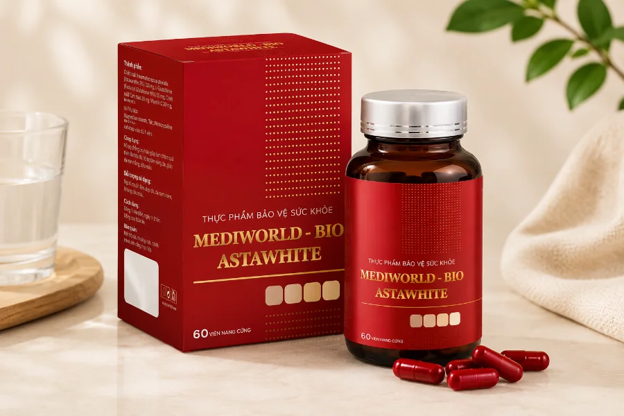 Viên uống hỗ trợ sáng da mờ nám Mediworld Bio AstaWhite.webp
