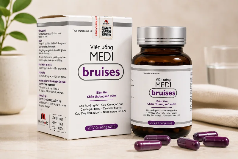 Viên uống hỗ trợ tiêu sưng giảm bầm Mediworld Medi Bruises.webp