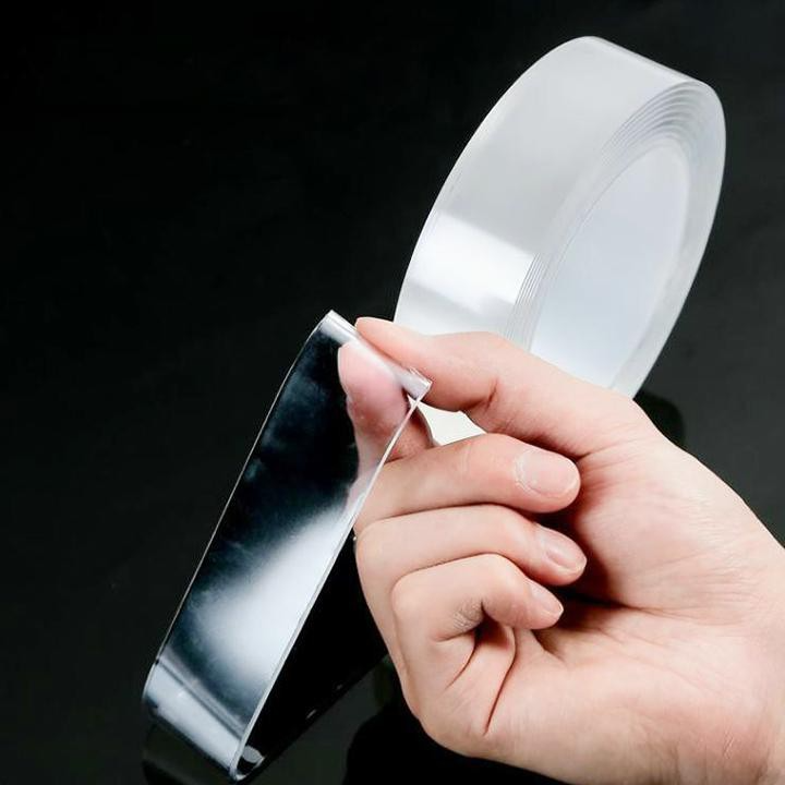 Băng Dính 2 Mặt Trong Suốt, Cuộn Băng Keo 3M Siêu Chắc Siêu Dính