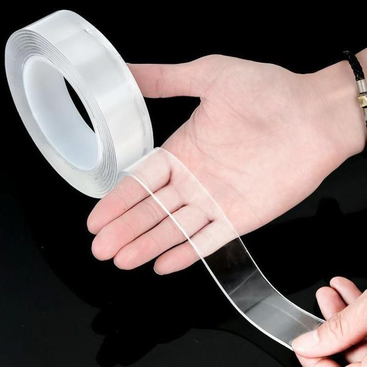 Băng Dính 2 Mặt Trong Suốt, Cuộn Băng Keo 3M Siêu Chắc Siêu Dính