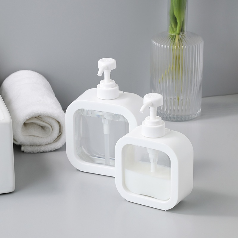 Bình Chiết Dầu Gội, Sữa Tắm vai vuông VIỀN BỌC NHỰA - DUNG TÍCH 300ml, 500ml