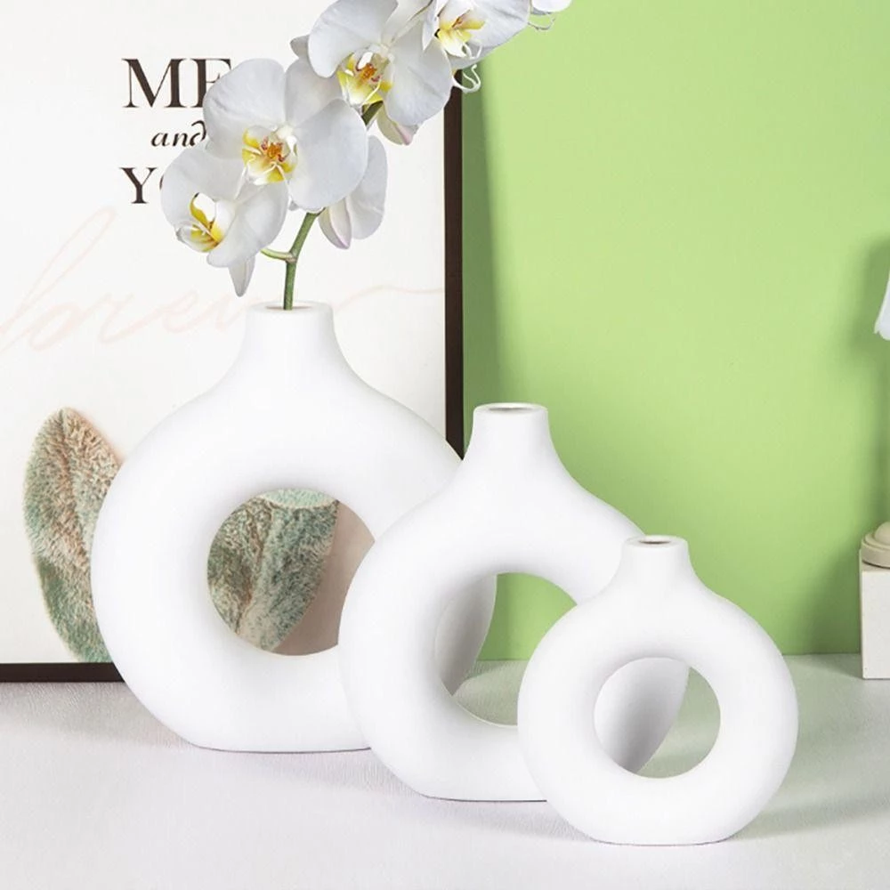 Bình Hoa Decor Nhựa Giả Gốm Sang Trọng Thiết Kế Tối Giản, Lọ Hoa Để Bàn Trang Trí Nhà Cửa
