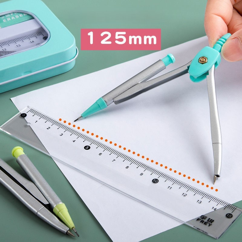 Bộ Dụng Cụ Học Tập 7 Món, Bộ Đồ Dùng Toán Học (EKE COMPA, Tẩy, Ngòi Chì) dùng cho học sinh, sinh viên