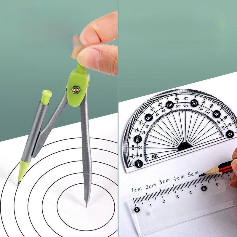 Bộ Dụng Cụ Học Tập 7 Món, Bộ Đồ Dùng Toán Học (EKE COMPA, Tẩy, Ngòi Chì) dùng cho học sinh, sinh viên