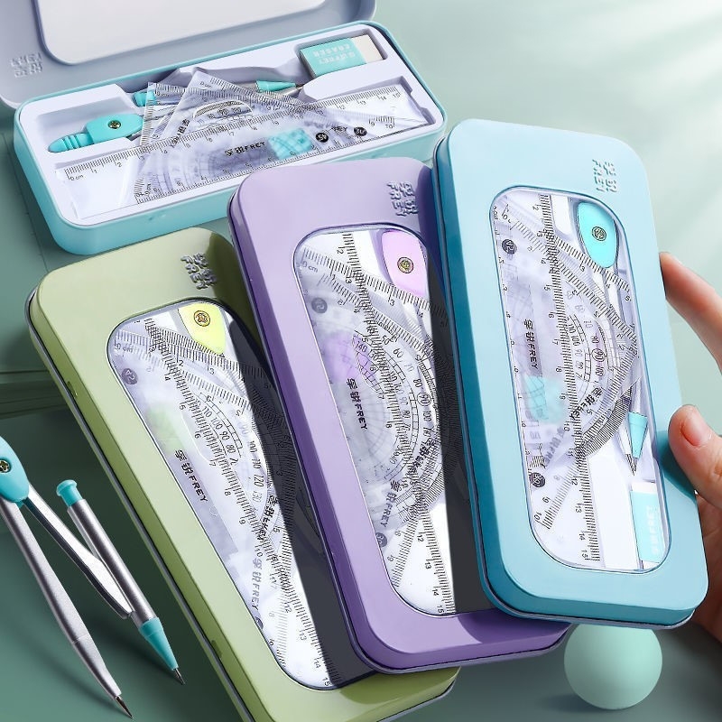 Bộ Dụng Cụ Học Tập 7 Món, Bộ Đồ Dùng Toán Học (EKE COMPA, Tẩy, Ngòi Chì) dùng cho học sinh, sinh viên