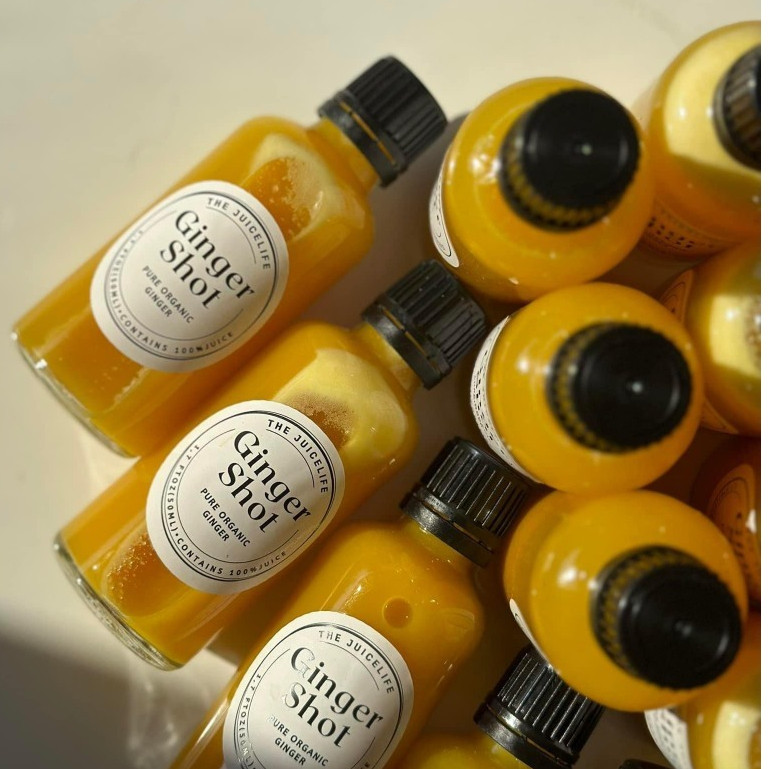 Chai lọ thủy tinh làm Ginger Shot loại 50ml trắng trong nắp nhựa đựng ginger shot thanh lọc