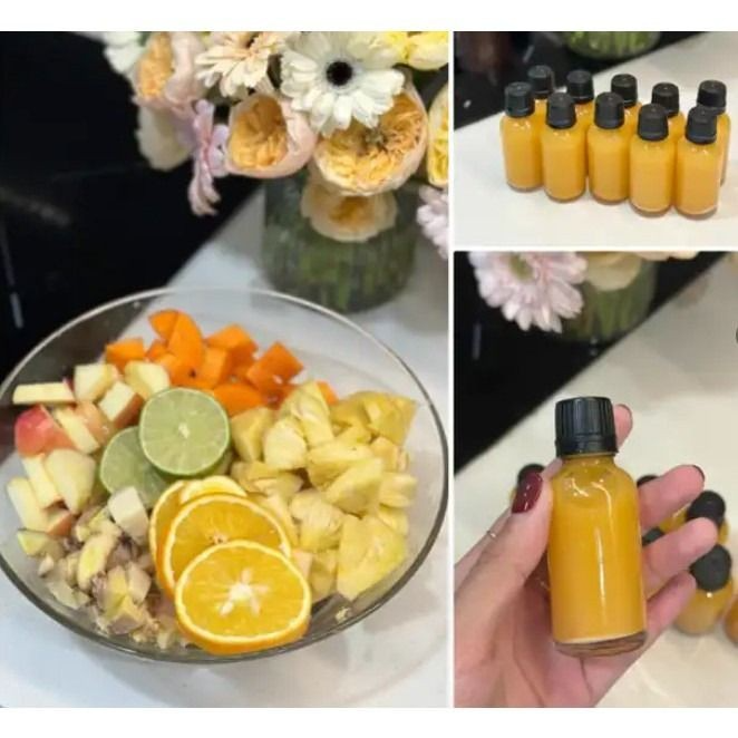 Chai lọ thủy tinh làm Ginger Shot loại 50ml trắng trong nắp nhựa đựng ginger shot thanh lọc
