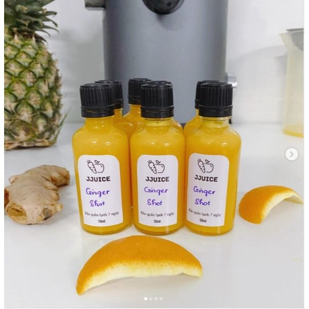 Chai lọ thủy tinh làm Ginger Shot loại 50ml trắng trong nắp nhựa đựng ginger shot thanh lọc