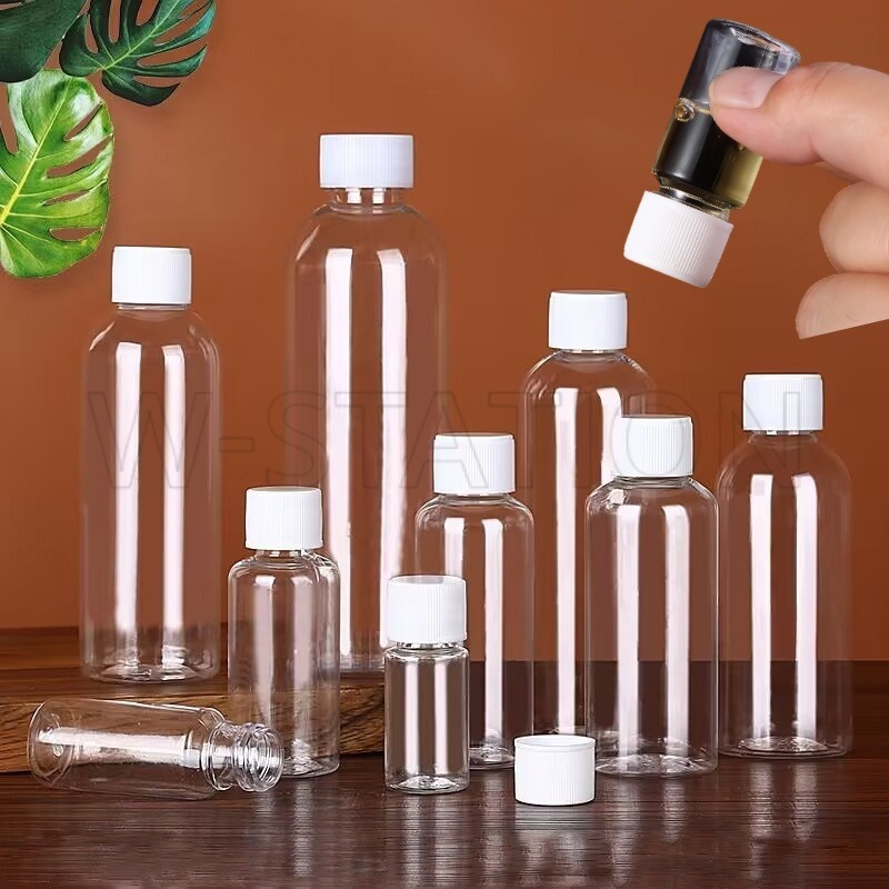 Chai nhựa chiết mỹ phẩm, chai đựng tonner nắp vặn đen kèm nút chặn ở miệng (dung tích 30ml/50ml/100ml)