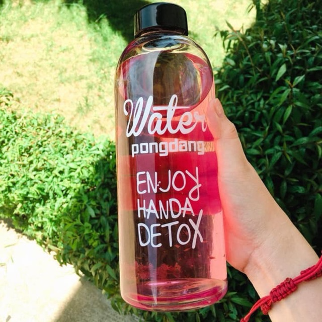 Chai thủy tinh đựng nước DETOX PONGDANG 1000ml, CHAI THUỶ TINH ĐỰNG NƯỚC DETOX 1 LÍT