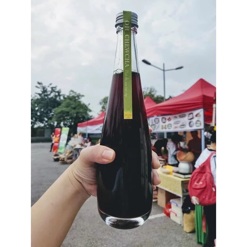 Chai thuỷ tinh giọt nước 500ml đựng nước ép, mật ong, loại 1 siêu dày