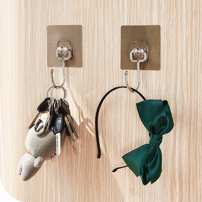 Combo 10 móc bạc dán tường, móc dán tường, móc treo chịu lực siêu dính treo đồ,đa năng tiện ích inox 304