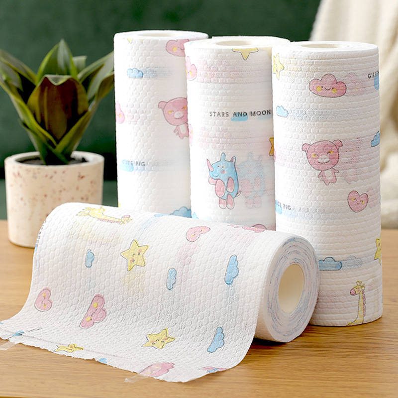 Cuộn Khăn Lau Bếp Đa Năng, Cuộn Khăn Giấy Thấm Dầu Mỡ Nhà Bếp Có Thể Giặt Tái Sử Dụng Tiện Lợi Giấy Họa Tiết