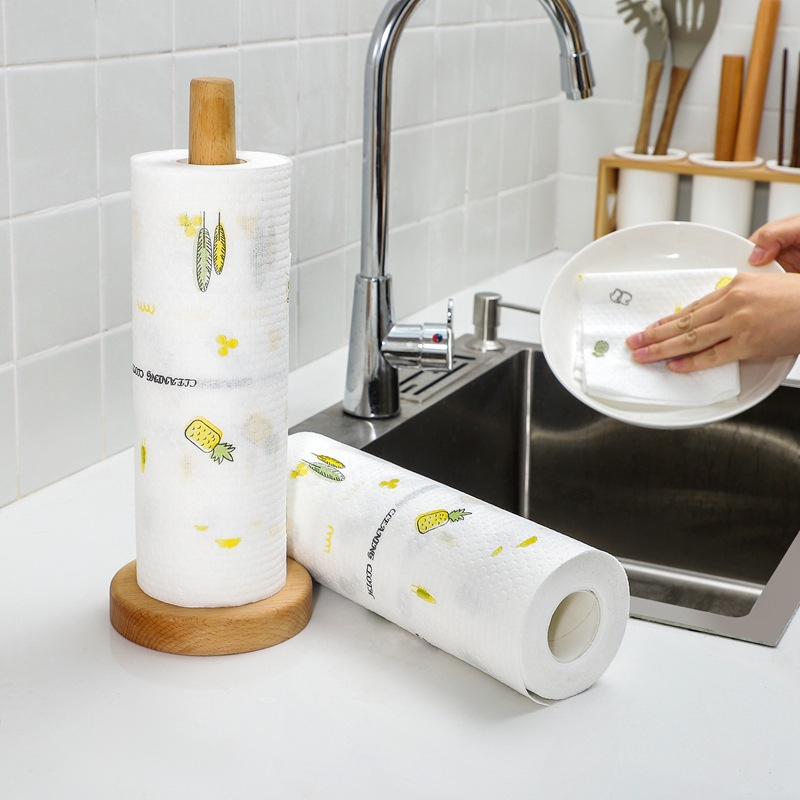 Cuộn Khăn Lau Bếp Đa Năng, Cuộn Khăn Giấy Thấm Dầu Mỡ Nhà Bếp Có Thể Giặt Tái Sử Dụng Tiện Lợi Giấy Họa Tiết