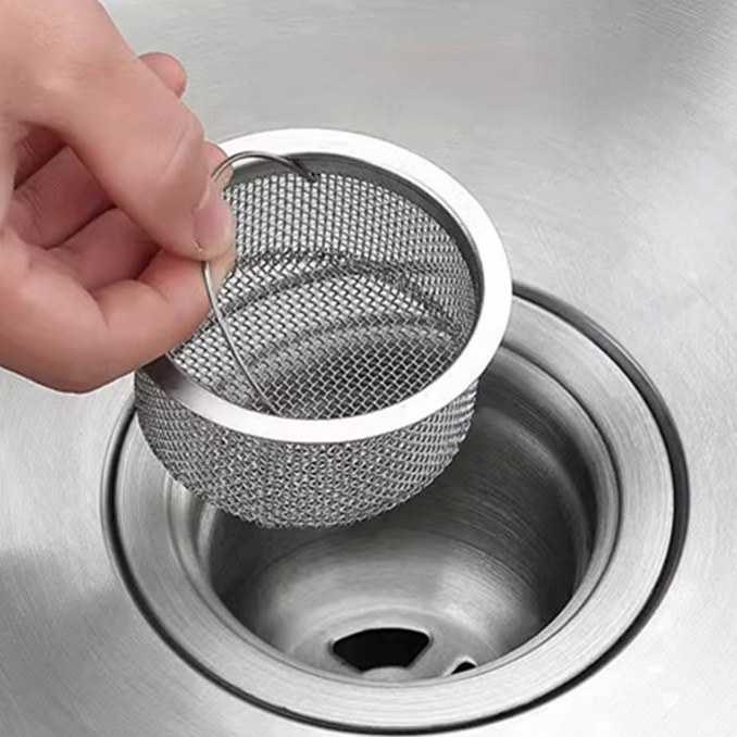 Giỏ Lọc Rác Bồn Rửa Chén Bát Chống Tắc Nghẽn, Lưới Lọc Rác Có Quai Treo Tiện Lợi