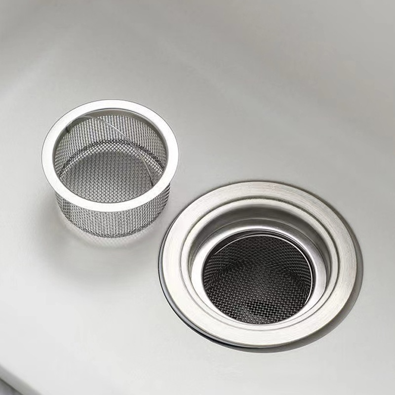 Giỏ Lọc Rác Bồn Rửa Chén Bát Chống Tắc Nghẽn, Lưới Lọc Rác Có Quai Treo Tiện Lợi