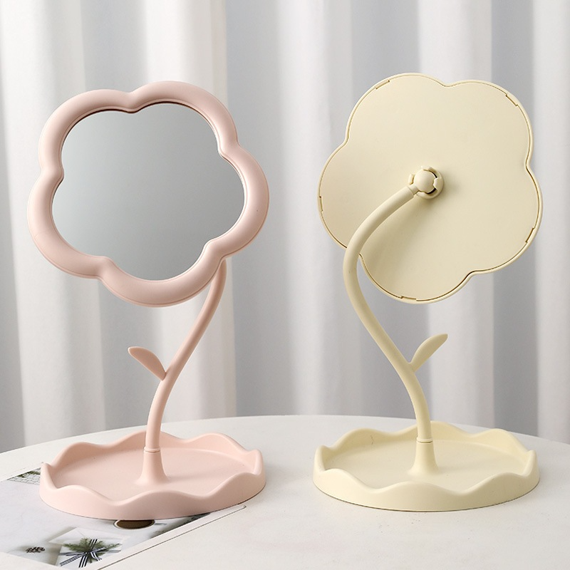 Gương trang điểm mini, Gương Decor Để Bàn Trang Điểm Hình Hoa Xinh Xắn