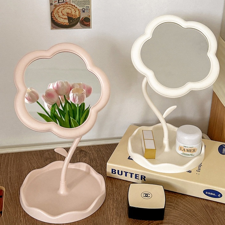 Gương trang điểm mini, Gương Decor Để Bàn Trang Điểm Hình Hoa Xinh Xắn