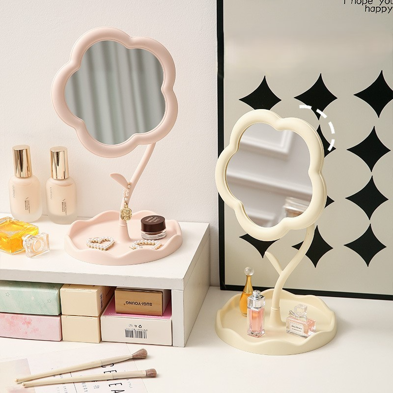 Gương trang điểm mini, Gương Decor Để Bàn Trang Điểm Hình Hoa Xinh Xắn