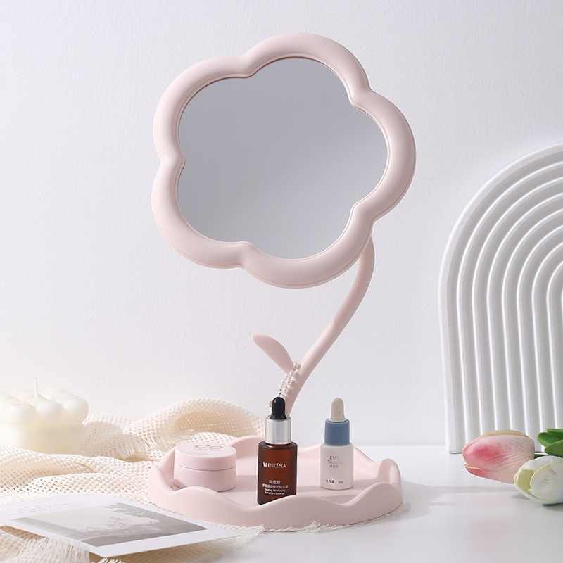 Gương trang điểm mini, Gương Decor Để Bàn Trang Điểm Hình Hoa Xinh Xắn