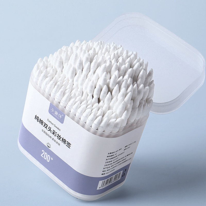 Hộp 200 Chiếc Tăm Bông Ngoáy Tai 2 Đầu Dùng 1 Lần Tiện Lợi - Hộp 200 chiếc
