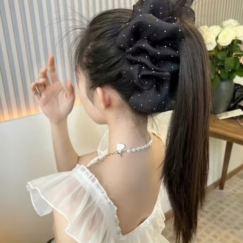 Kẹp Tóc Càng Cua Phối Lưới Hình Nơ Cỡ Lớn Phong Cách Hàn Quốc Thanh Lịch Thời Trang Cho Nữ