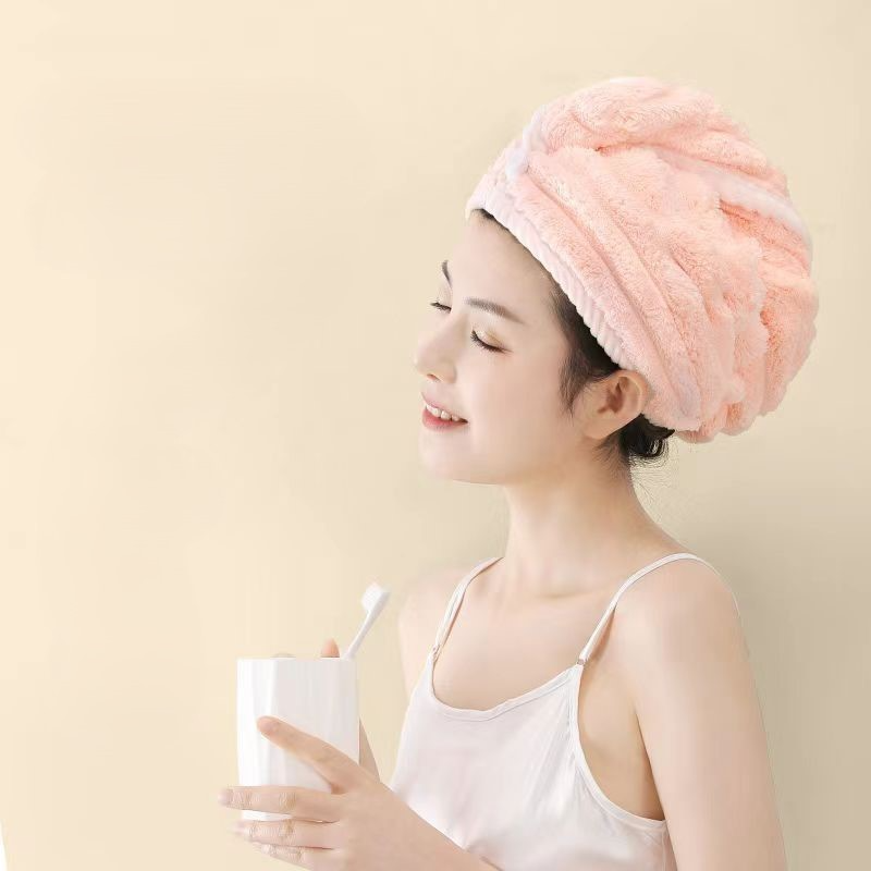 Khăn Ủ Tóc Nhanh Khô , Mũ Quấn Tóc Sóng Nước Mềm Mại Thấm Hút Nước Nhanh Khô Sau Khi Gội Đầu