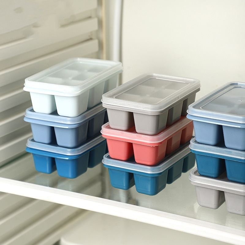 Khay đá, Khay Làm Đá Silicon Có Nắp, Khay làm đá Silicone có nắp đậy