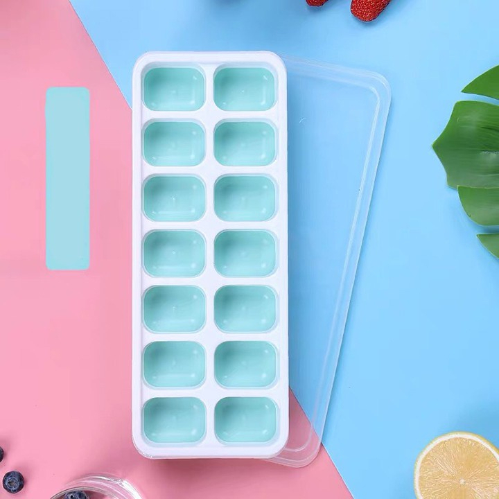 Khay đá, Khay Làm Đá Silicon Có Nắp, Khay làm đá Silicone có nắp đậy
