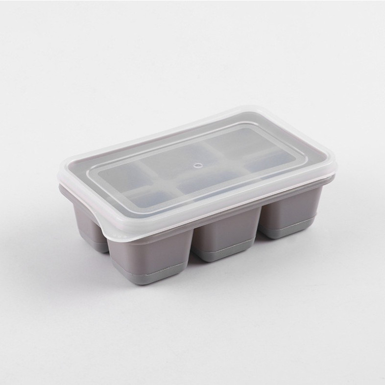 Khay đá, Khay Làm Đá Silicon Có Nắp, Khay làm đá Silicone có nắp đậy