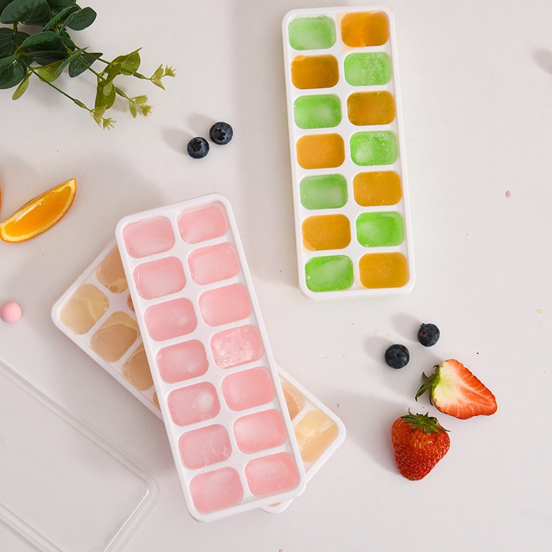 Khay đá, Khay Làm Đá Silicon Có Nắp, Khay làm đá Silicone có nắp đậy