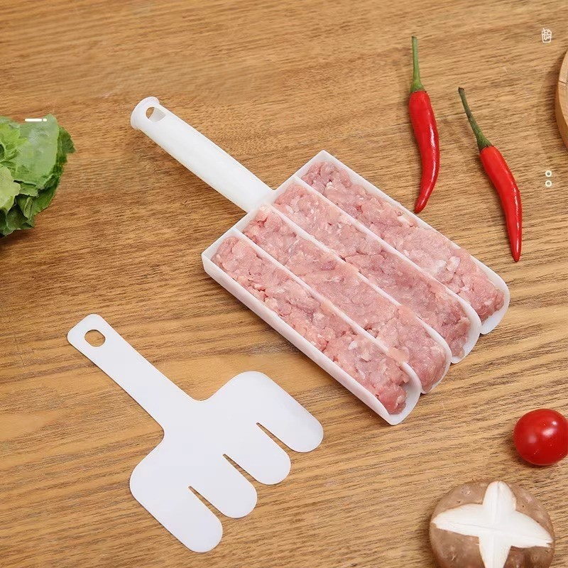Khuôn Làm Thịt Viên - Dụng Cụ Làm Thịt Cá Viên, Nặn Mọc 4 Ngăn Tiện Lợi