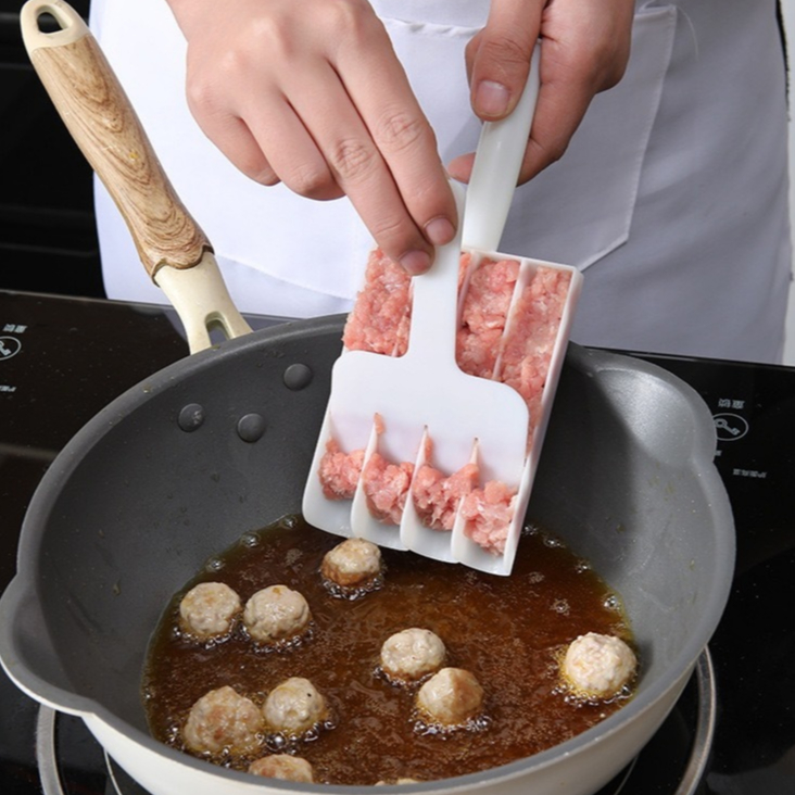 Khuôn Làm Thịt Viên - Dụng Cụ Làm Thịt Cá Viên, Nặn Mọc 4 Ngăn Tiện Lợi